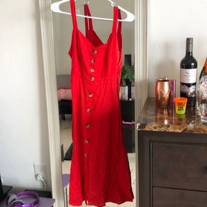 Red Midi summer dress S tags on new